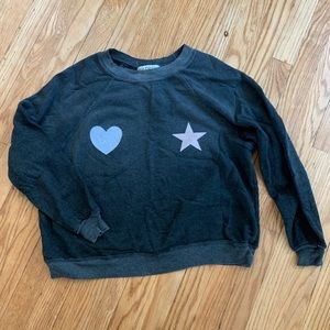 Wildfox heart and star charcoal sweatshirt